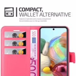 Cadorabo Case for Samsung Galaxy A71 5G Cover Book Wallet Protection PU Leather Magnetic Etui - HOT PINK