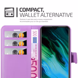 Cadorabo Case for Honor 20e Cover Book Wallet Protection PU Leather Etui magnetic closure card slot - PASTEL PURPLE