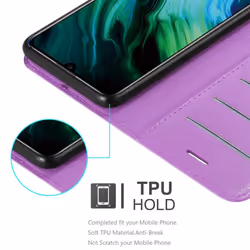 Cadorabo Case for Honor 20e Cover Book Wallet Protection PU Leather Etui magnetic closure card slot - PASTEL PURPLE