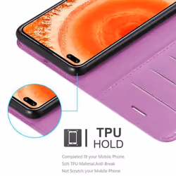 Cadorabo Case for Honor View 30 Cover Book Wallet Protection PU Leather Magnetic Etui - PASTEL PURPLE