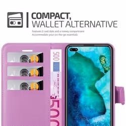 Cadorabo Case for Honor View 30 PRO Cover Book Wallet Protection PU Leather Magnetic Etui - PASTEL PURPLE