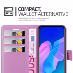 Cadorabo Case for Huawei P40 LITE E Cover Book Wallet Protection PU Leather Magnetic Etui - PASTEL PURPLE