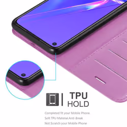 Cadorabo Case for Oppo A72 Cover Book Wallet Protection PU Leather Etui magnetic closure card slot - PASTEL PURPLE
