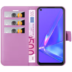 Cadorabo Case for Oppo A72 Cover Book Wallet Protection PU Leather Etui magnetic closure card slot - PASTEL PURPLE