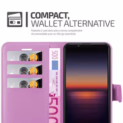 Cadorabo Case for Sony Xperia 1 II Cover Book Wallet Protection PU Leather Magnetic Etui - PASTEL PURPLE