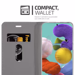 Cadorabo Case for Samsung Galaxy A51 5G Cover Book Wallet Protection PU Leather Flip Magnetic Etui - GREY BLACK