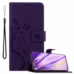 Cadorabo Flower Case for Samsung Galaxy S20 Cover Book Wallet Protection PU Leather Flip Magnetic Etui - FLORAL DUNKEL LILA,  ...