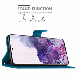 Cadorabo Flower Case for Samsung Galaxy S20 Cover Book Wallet Protection PU Leather Flip Magnetic Etui - FLORAL BLAU, Samsung Galaxy S20