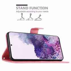 Cadorabo Flower Case for Samsung Galaxy S20 Cover Book Wallet Protection PU Leather Flip Magnetic Etui - FLORAL ROSA, Samsung Galaxy S20
