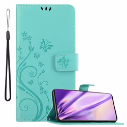 Cadorabo Flower Case for Samsung Galaxy S20 PLUS Cover Book Wallet Protection PU Leather Flip Magnetic Etui - FLORAL TÃRKIS, ...