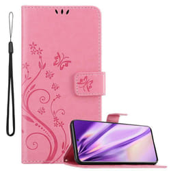 Cadorabo Flower Case for Samsung Galaxy S20 PLUS Cover Book Wallet Protection PU Leather Flip Magnetic Etui - FLORAL ROSA, Samsung Galaxy S20 Plus