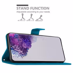 Cadorabo Flower Case for Samsung Galaxy S20 ULTRA Cover Book Wallet Protection PU Leather Flip Magnetic Etui - FLORAL BLAU, Samsung Galaxy S20 Ultra