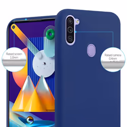 Cadorabo Case for Samsung Galaxy A11 / M11 Cover Protection TPU Silicone Gel Back case - CANDY DUNKEL BLAU, Samsung Galaxy A11 Eu / M11