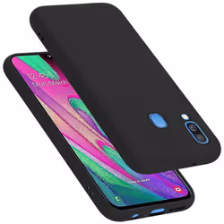 Cadorabo Case for Samsung Galaxy A40 Cover Protection TPU Silicone Gel - LIQUID BLACK