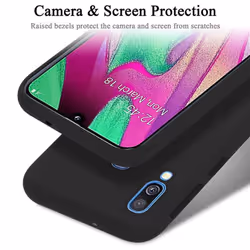 Cadorabo Case for Samsung Galaxy A40 Cover Protection TPU Silicone Gel - LIQUID BLACK