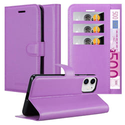 Cadorabo Case for Apple iPhone 12 MINI Cover Book Wallet Protection PU Leather Etui magnetic closure card slot - PASTEL PURPLE