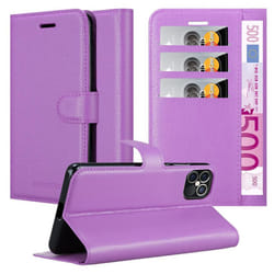 Cadorabo Case for Apple iPhone 12 / 12 PRO Cover Book Wallet Protection PU Leather Etui magnetic closure card slot - PASTEL PURPLE