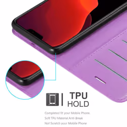 Cadorabo Case for Apple iPhone 12 PRO MAX Cover Book Wallet Protection PU Leather Etui magnetic closure card slot - PASTEL PURPLE