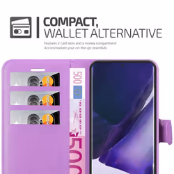Cadorabo Case for Samsung Galaxy NOTE 20 PLUS Cover Book Wallet Protection PU Leather Etui magnetic closure card slot - PASTEL PURPLE