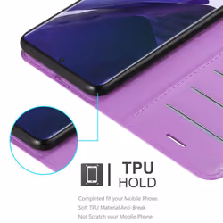 Cadorabo Case for Samsung Galaxy NOTE 20 PLUS Cover Book Wallet Protection PU Leather Etui magnetic closure card slot - PASTEL PURPLE