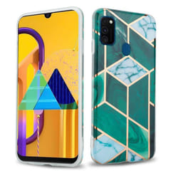 Cadorabo Case for Huawei P20 LITE 2018 / NOVA 3E TPU Silicone Cover Protection - Dark green white gold marble No.6