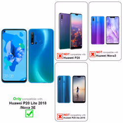 Cadorabo Case for Huawei P20 LITE 2018 / NOVA 3E TPU Silicone Cover Protection - Dark green white gold marble No.6