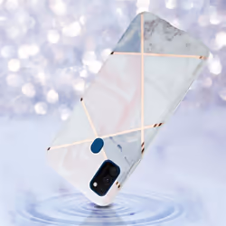 Cadorabo Case for Huawei P20 LITE 2018 / NOVA 3E TPU Silicone Cover Protection - Pink white gold marble No.9