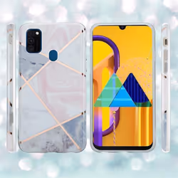 Cadorabo Case for Huawei P20 LITE 2018 / NOVA 3E TPU Silicone Cover Protection - Pink white gold marble No.9