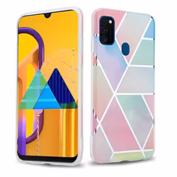 Cadorabo Case for Huawei P20 LITE 2018 / NOVA 3E TPU Silicone Cover Protection - Rainbow marble No.11
