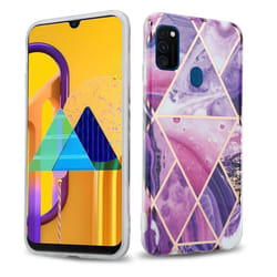 Cadorabo Case for Huawei P20 LITE 2018 / NOVA 3E TPU Silicone Cover Protection - Purple wave marble No.14