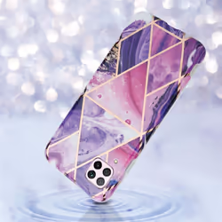Cadorabo Case for Huawei NOVA 6 SE / P40 LITE / NOVA 7i TPU Silicone Cover Protection - Purple wave marble No.14