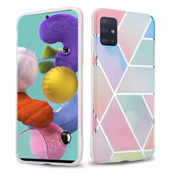 Cadorabo Case for Samsung Galaxy A51 4G / M40s TPU Silicone Cover Protection - Rainbow marble No.11