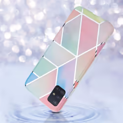 Cadorabo Case for Samsung Galaxy A51 4G / M40s TPU Silicone Cover Protection - Rainbow marble No.11