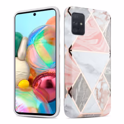 Cadorabo Case for Samsung Galaxy A51 5G TPU Silicone Cover Protection - Pink grau weiÃ Marmor No.10, Samsung Galaxy A51 5G