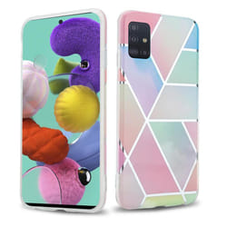 Cadorabo Case for Samsung Galaxy A51 5G TPU Silicone Cover Protection - Regenbogen Marmor No.11, Samsung Galaxy A51 5G