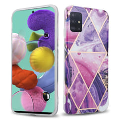 Cadorabo Case for Samsung Galaxy A51 5G TPU Silicone Cover Protection - Lila Welle Marmor No.14, Samsung Galaxy A51 5G