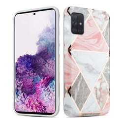 Cadorabo Case for Samsung Galaxy A71 5G TPU Silicone Cover Protection - Pink grau weiÃ Marmor No.10, Samsung Galaxy A71 5G