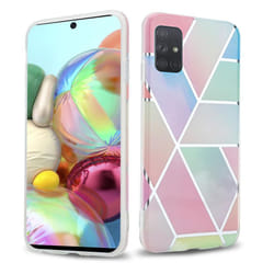 Cadorabo Case for Samsung Galaxy A71 5G TPU Silicone Cover Protection - Regenbogen Marmor No.11, Samsung Galaxy A71 5G