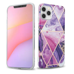 Cadorabo Case for Apple iPhone 12 / 12 PRO TPU Silicone Cover Protection - Purple wave marble No.14