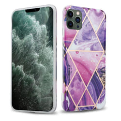 Cadorabo Case for Apple iPhone 12 PRO MAX TPU Silicone Cover Protection - Purple wave marble No.14