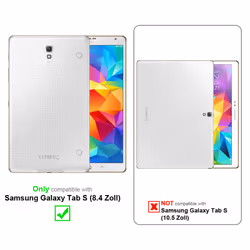Cadorabo 3x Tempered Glass for Samsung Galaxy Tab S (8,4") Protection Film 3D Touch for 9H Hardness Bulletproof Display Saver