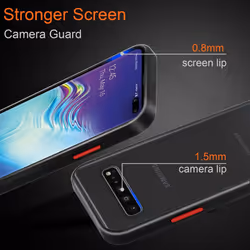 Cadorabo Case for Samsung Galaxy S10 4G Cover Matt Protection Hard Case Shockproof hard case TPU - Frosted Black - Red Keys