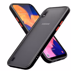Cadorabo Case for Samsung Galaxy A10 / M10 Cover Matt Protection Hard Case Shockproof hard case - Matt Schwarz - Rote Tasten, ...