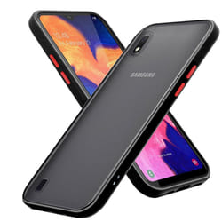 Cadorabo Case for Samsung Galaxy A10 / M10 Cover Matt Protection Hard Case Shockproof hard case - Matt Schwarz - Rote Tasten, Samsung Galaxy A10 / M10