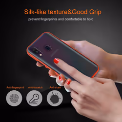 Cadorabo Case for Samsung Galaxy A40 Cover Matt Protection Hard Case Shockproof hard case TPU - Frosted Red - Black Keys