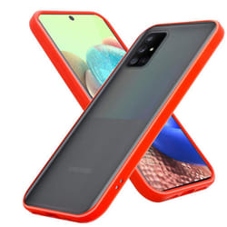 Cadorabo Case for Samsung Galaxy A71 4G Cover Matt Protection Hard Case Shockproof hard case TPU - Frosted Red - Black Keys