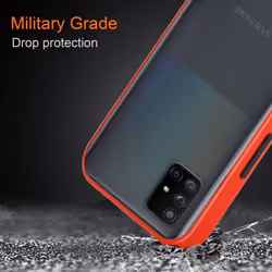 Cadorabo Case for Samsung Galaxy A71 4G Cover Matt Protection Hard Case Shockproof hard case TPU - Frosted Red - Black Keys