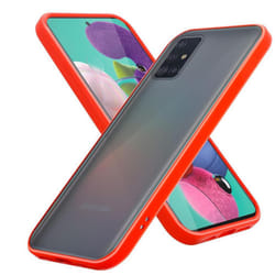 Cadorabo Case for Samsung Galaxy A51 5G Cover Matt Protection Hard Case Shockproof hard case TPU - Frosted Red - Black Keys