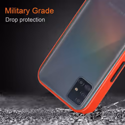 Cadorabo Case for Samsung Galaxy A51 5G Cover Matt Protection Hard Case Shockproof hard case TPU - Frosted Red - Black Keys