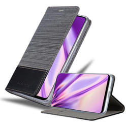 Cadorabo Case for Samsung Galaxy A21s Cover Book Wallet Protection PU Leather Flip Magnetic Etui - GREY BLACK